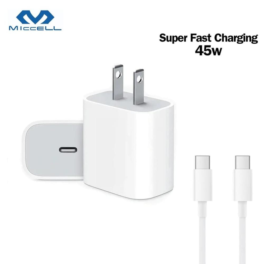 Cargador de pared Super Carga rápida PD Tipo-C 45WB BLANCO VQ-PD004