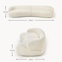 Sofa Alba Semi Curvo  3 Cuerpos