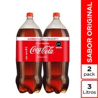 Gaseosa COCA COLA Sabor Original Botella 3L Two Pack
