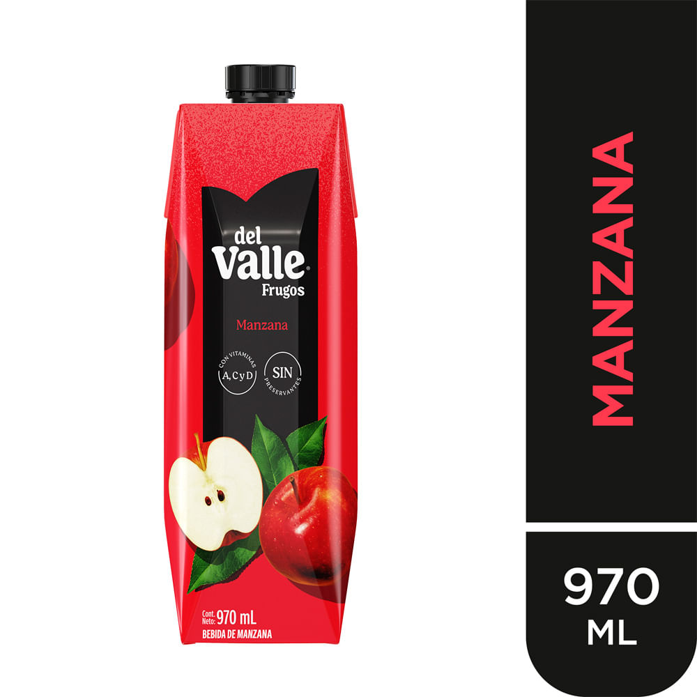 Bebida FRUGOS DEL VALLE Sabor a Manzana Caja 970ml