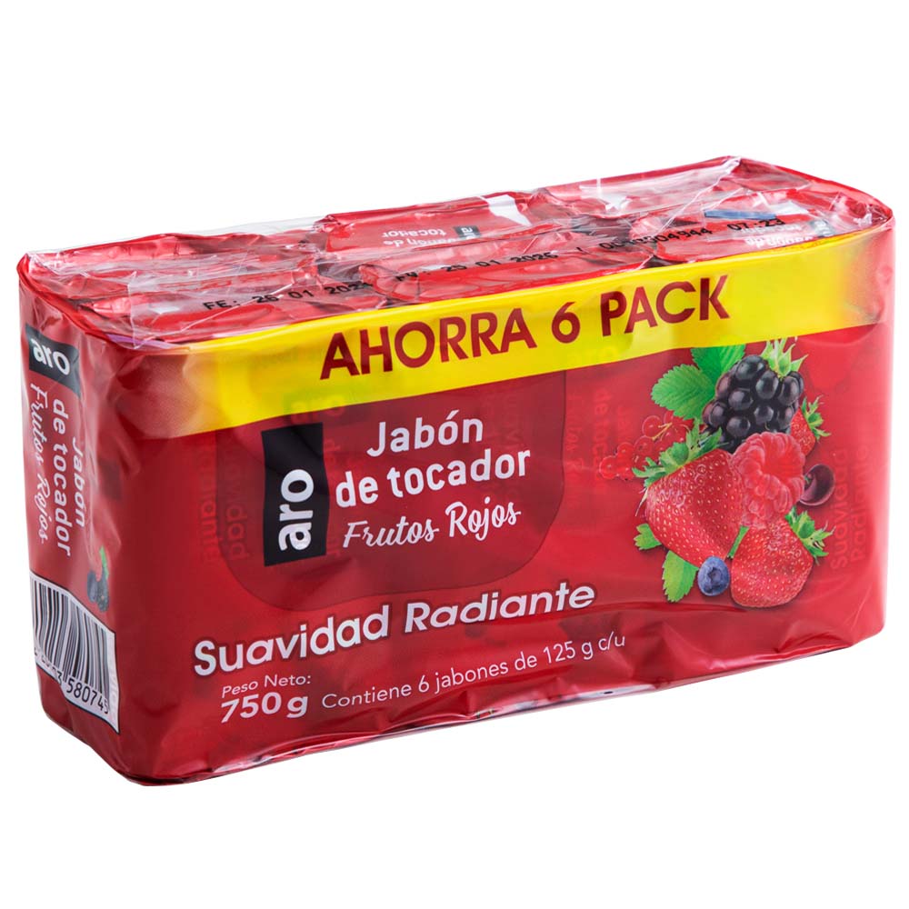 Jabón de Tocador Frutos Rojos ARO Sixpack 750g