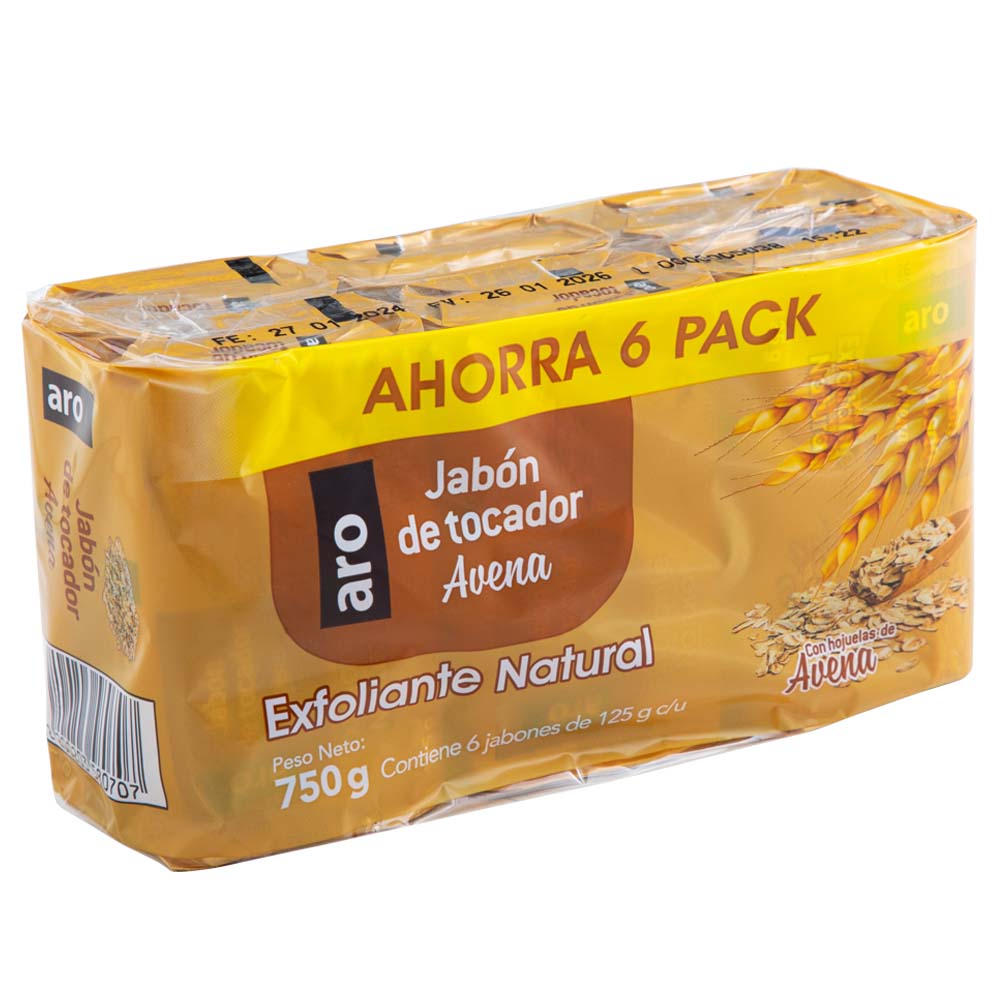 Jabón de Tocador Avena ARO Sixpack 750g