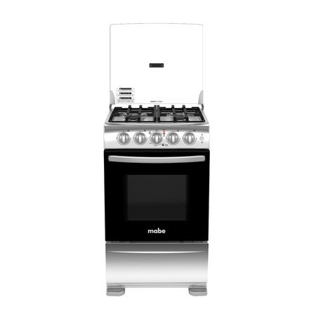 Cocina de Pie a Gas GLP Mabe CMP5140FX0 4 Hornillas Acero Plata 52cm con Horno