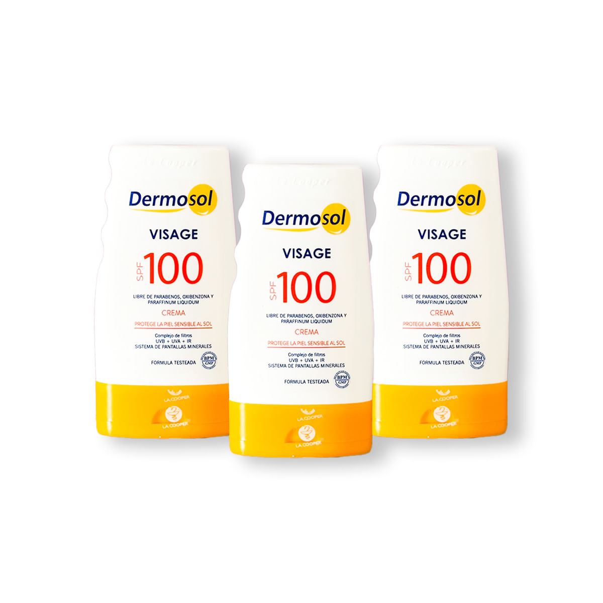 Crema Fotoprotectora Visage 100 SPF Dermosol 150g 3 Unidades