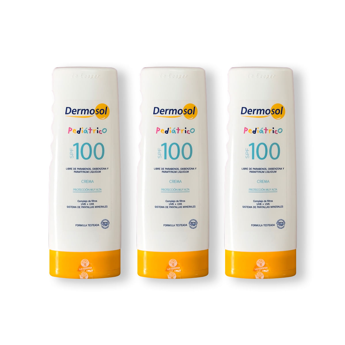 Crema Fotoprotectora Pediatrico 100 SPF Dermosol 150g 3 Unidades