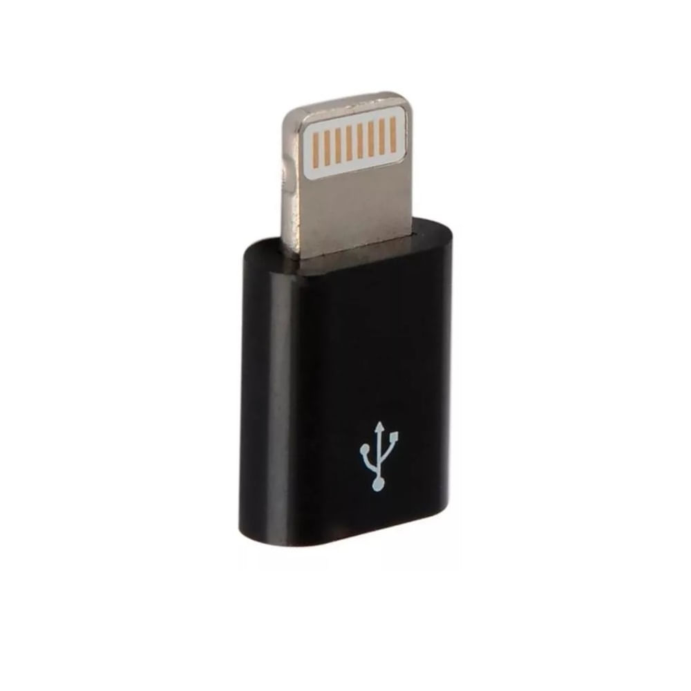 Adaptador de Lightning a Micro Usb Negro
