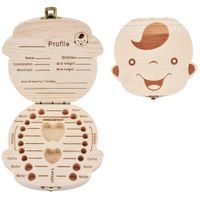 Caja De Dientes para Niño De Leche Para Bebé De Madera Maciza