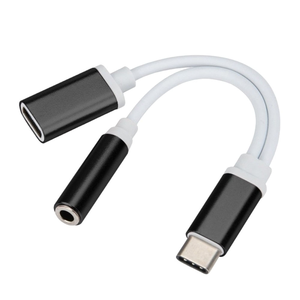 Cable Adaptador Usb-C a Plug Jack 3.5mm de Audio + Cargador Usbc Tipo C