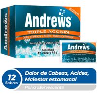 Antiácido SAL DE ANDREWS Polvo efervecente triple acción Caja 12Un