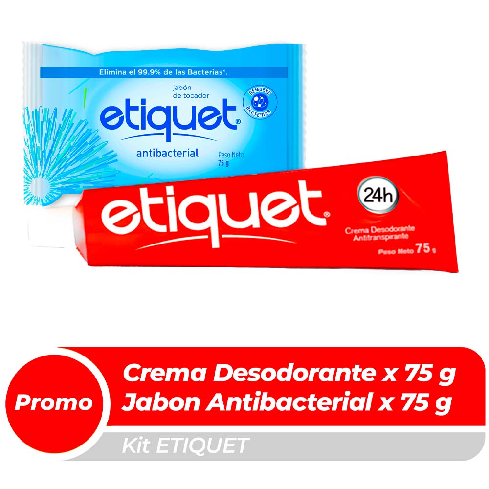Desodorante en Crema Unisex ETIQUET Clásica Tubo 75g + Jabón de Tocador Barra 90g