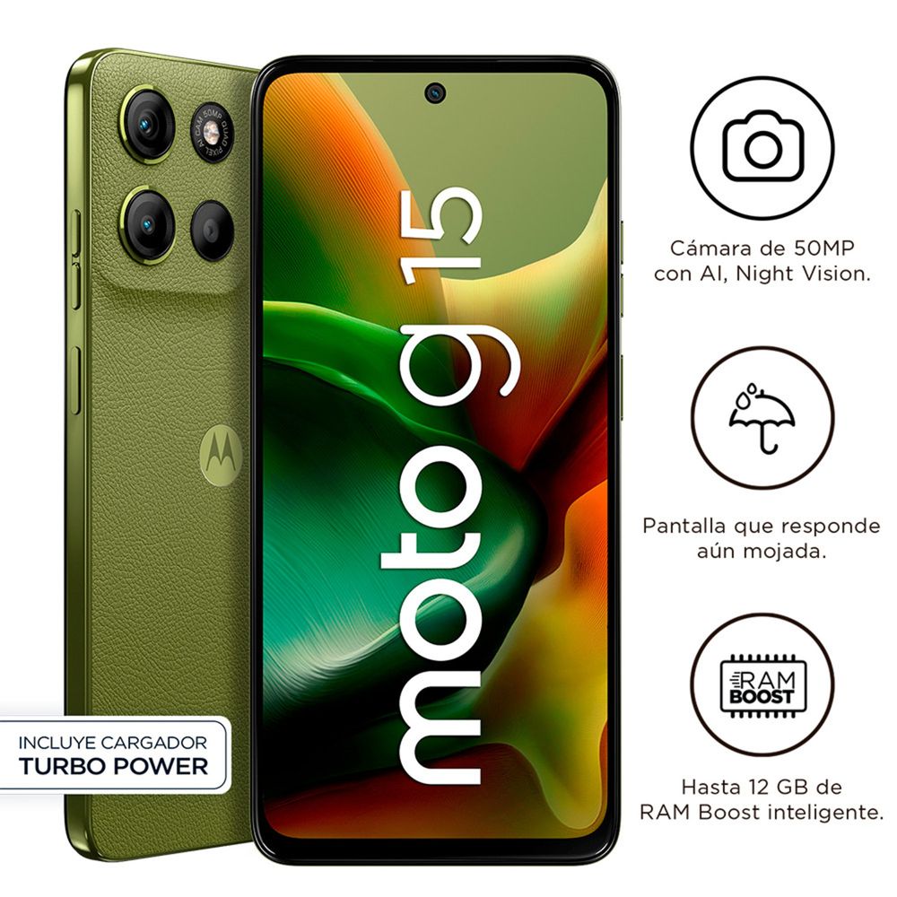 Celular Motorola G15 6.72"" 4GB RAM 256GB Verde