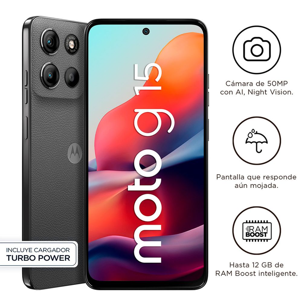 Celular Motorola G15 6.72"" 4GB RAM 256GB Gris