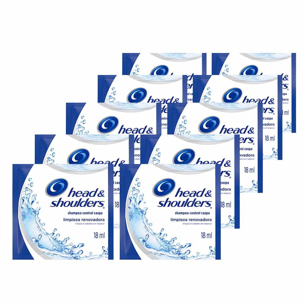 Shampoo HEAD & SHOULDERS Limpieza Renovadora Tira 12 Sachets 18ml c/u