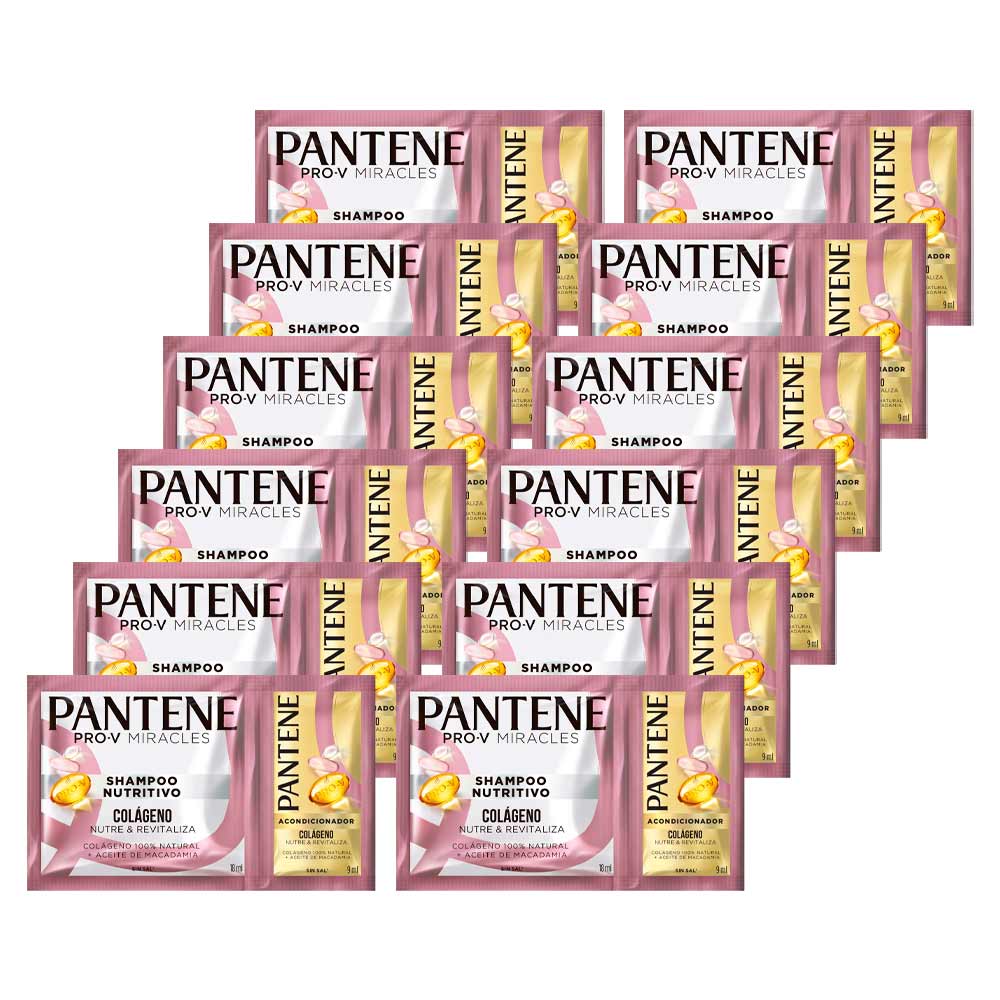Shampoo Colágeno PANTENE Tira 12 Sachets 27ml c/u
