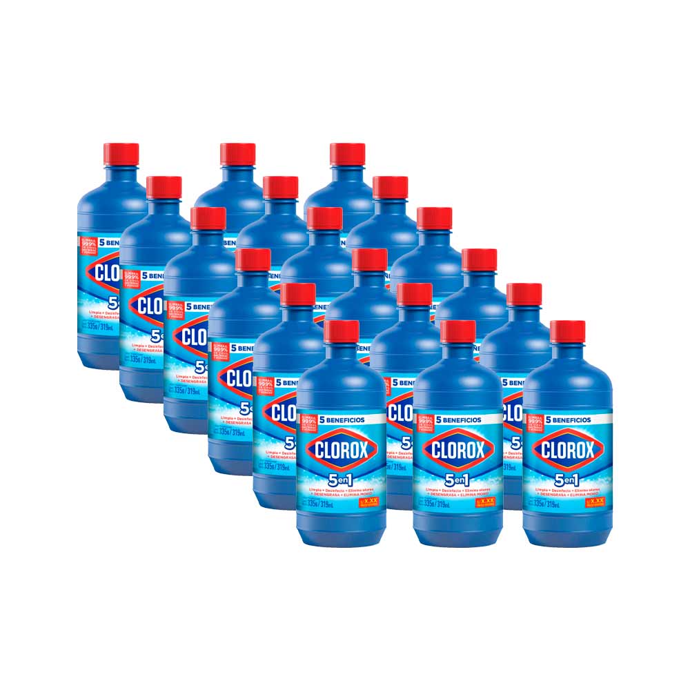 Lejía CLOROX Tradicional Paquete 18 Botellas 335g c/u