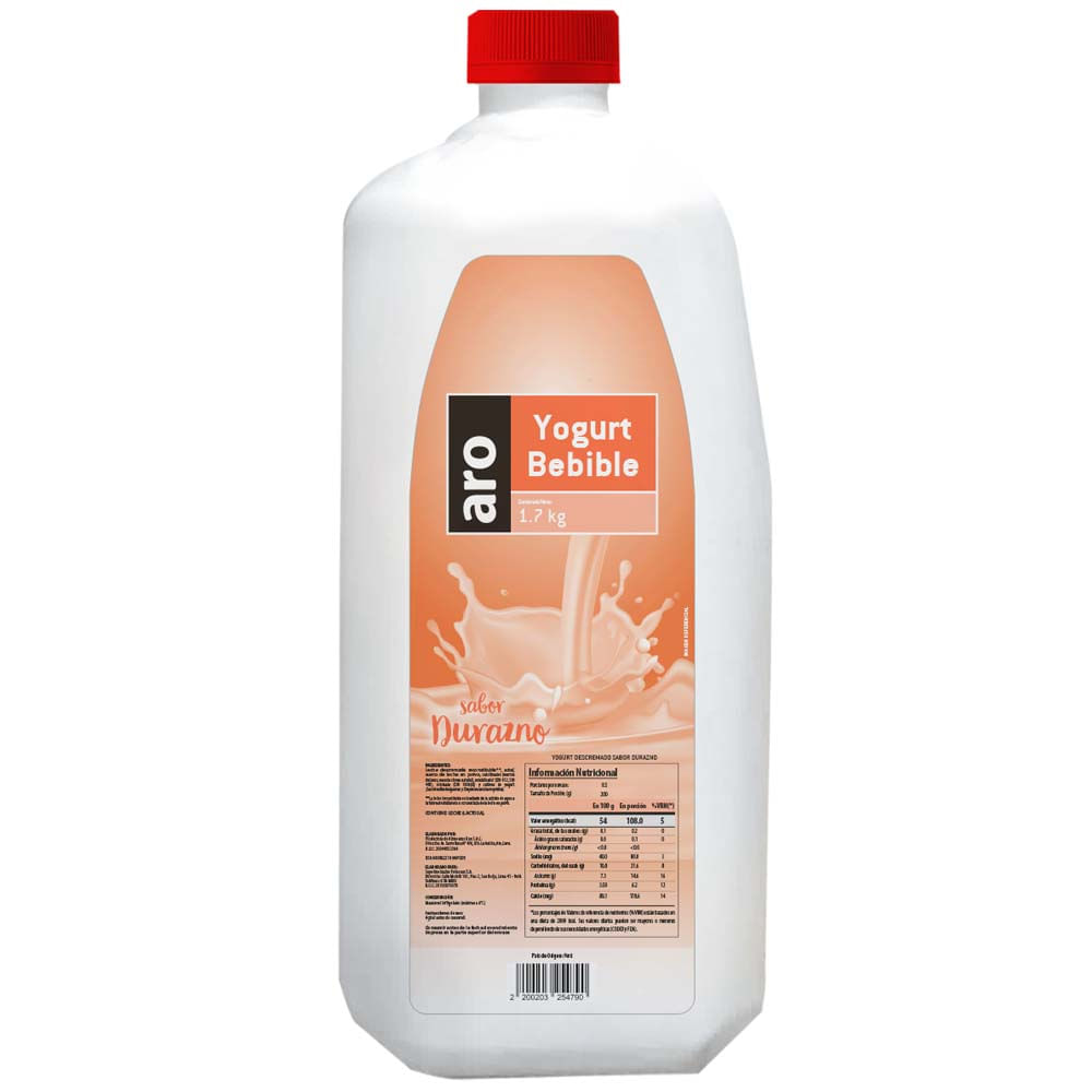 Yogurt Entero Durazno ARO Galón 1.7Kg
