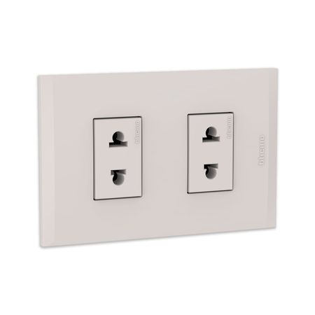 Tomacorriente Universal Doble MODUS4 Policarbonato Beige Bticino