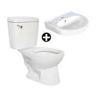 COMBO Tanque para inodoro y taza Omega + Lavatorio Omega Blanco