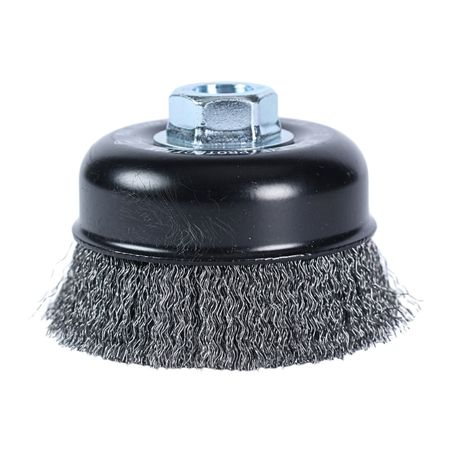 Grata de copa acero ondulado para amoladora M14 100mm Kwb