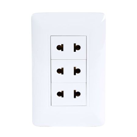 Tomacorriente Essential Triple Universal Blanco Orange