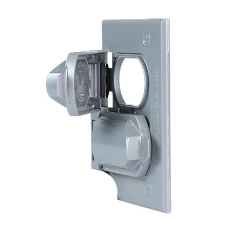 Placa Doble Hermética Acero Leviton