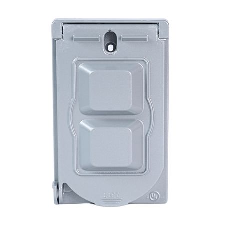 Placa Doble Hermética Baquelita Leviton Modelo Doble Gris