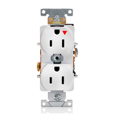 Toma doble empotrar tierra aislada 15A 125V BL Leviton