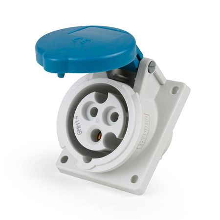 Toma para empotrar inclinada IP44 2P+T 16A 250V Mennekes