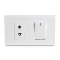 Interruptor + Tomacorriente Classic Orange Blanco de 16A