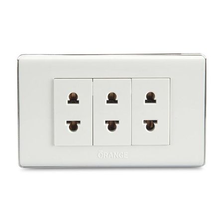 Tomacorriente Triple Deco Orange Blanco 16A 250V