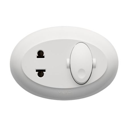 Interruptor + tomacorriente 2 puertos Universal Blanco Cli20181 Veto SM