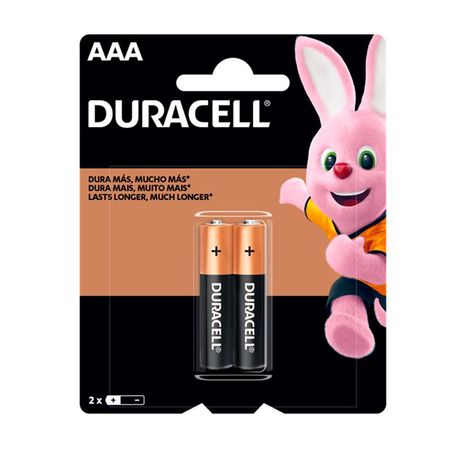 Pilas Duracell AAA X 2 Alcalinas de Larga Duración