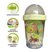 Vaso para Yogurt y Cereal Yogurera de Acrílico con Cuchara Niño