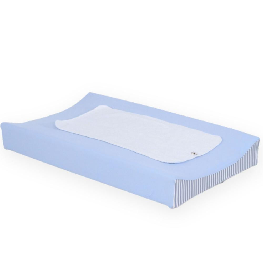 Colchón Cambiador Acolchonaditos Celeste Rayas Plomas