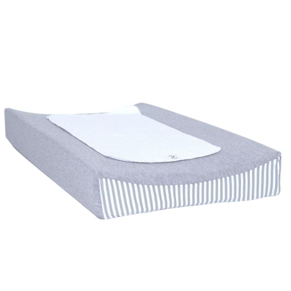 Colchón Cambiador Acolchonaditos Plomo Rayas Plomas