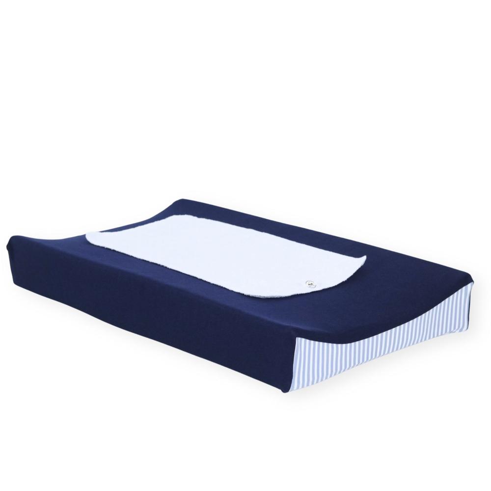 Colchón Cambiador Acolchonaditos Azul Rayas Plomas