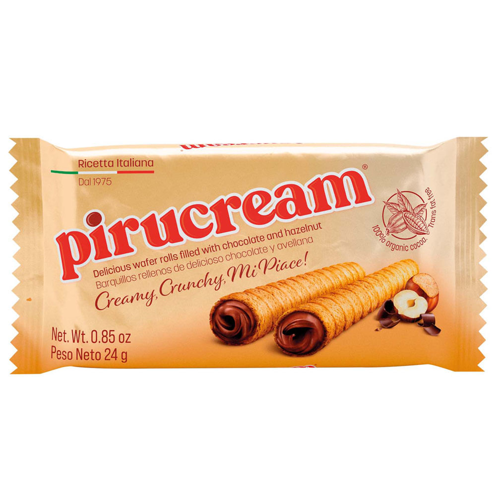 Barquillo PIRUCREAM Sobre 24g Paquete 24un