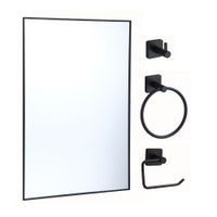 Set de Accesorios de Baño Orange Modelo 220B Negro Mate con Espejo