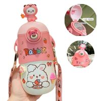 Tomatodo Portátil Oso Mebo 3D Con Stickers de 600 ml Rosado  928RS08