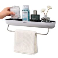 Repisa Adhesiva para Baño con Colgador Negro  484NE03