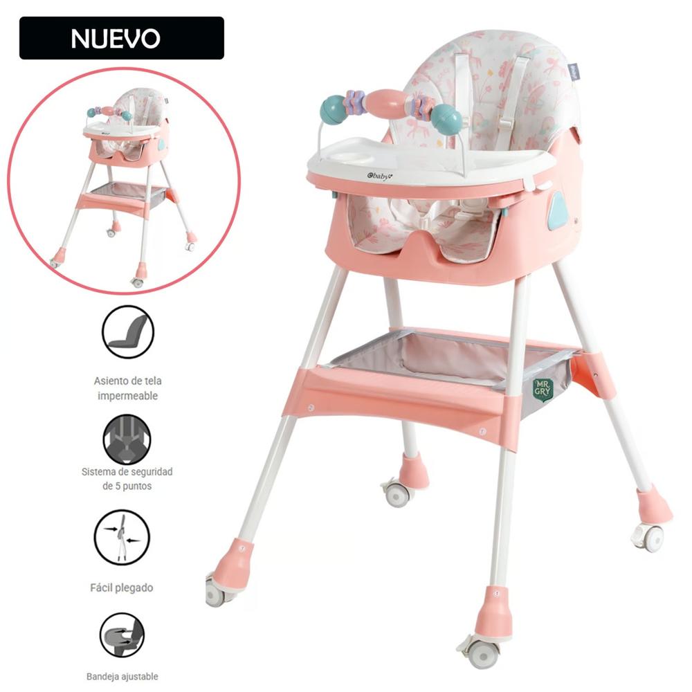 Nueva Silla de Comer Ebaby con Mecedora DALI Rosado