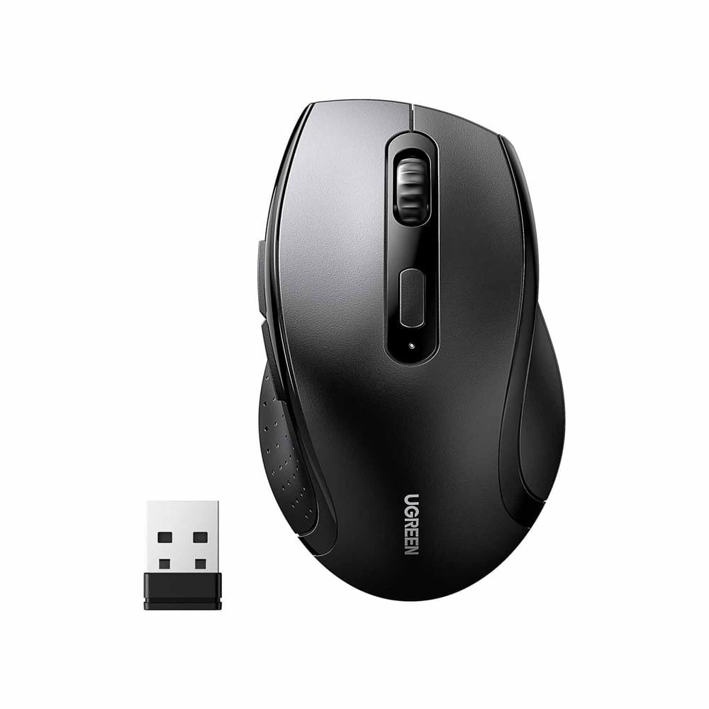 Mouse Ergonomico Inalámbrico Ugreen 2.4G con Receptor 1600 dpi Negro M511 45012