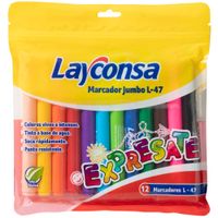 Marcador LAYCONSA Jumbo L-47 Estuche 12 Colores