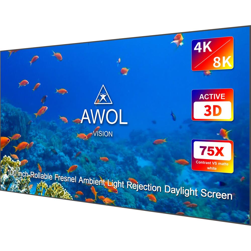 Pantalla de Proyección Fija AWOL Vision ALR-D100 100"" Diagonal 16:9 con Superficie ALR para Proyecto