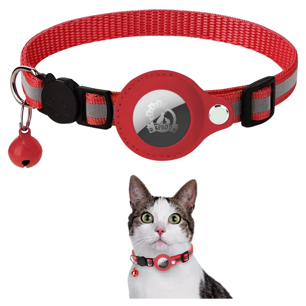 Collar Reflectante Nailon Para Gato Para Airtag Con Cascabel