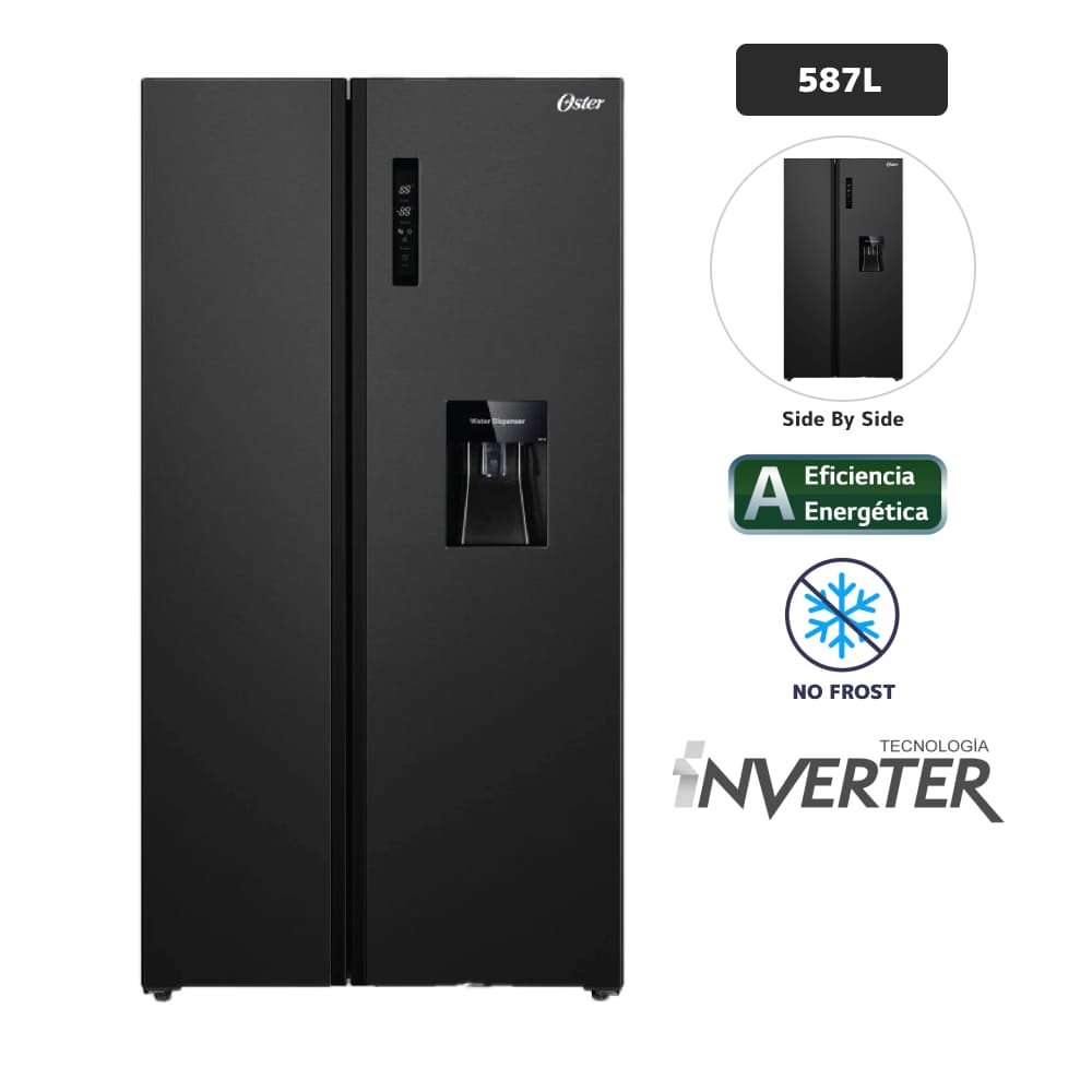 Refrigeradora OSTER 567L No Frost OS-PSBSS2002EBDI Negro