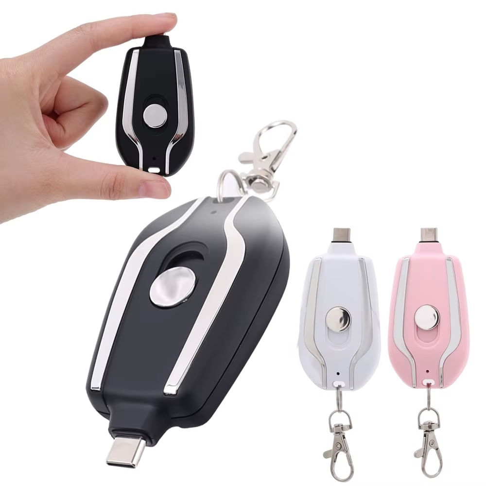 Cargador Modelo Llavero Rosado Portatil para Celular Tipo C