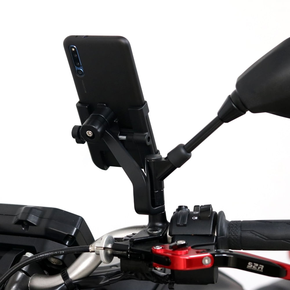 Soporte de Teléfono para Bicicleta y Motocicleta para Espejo Negro