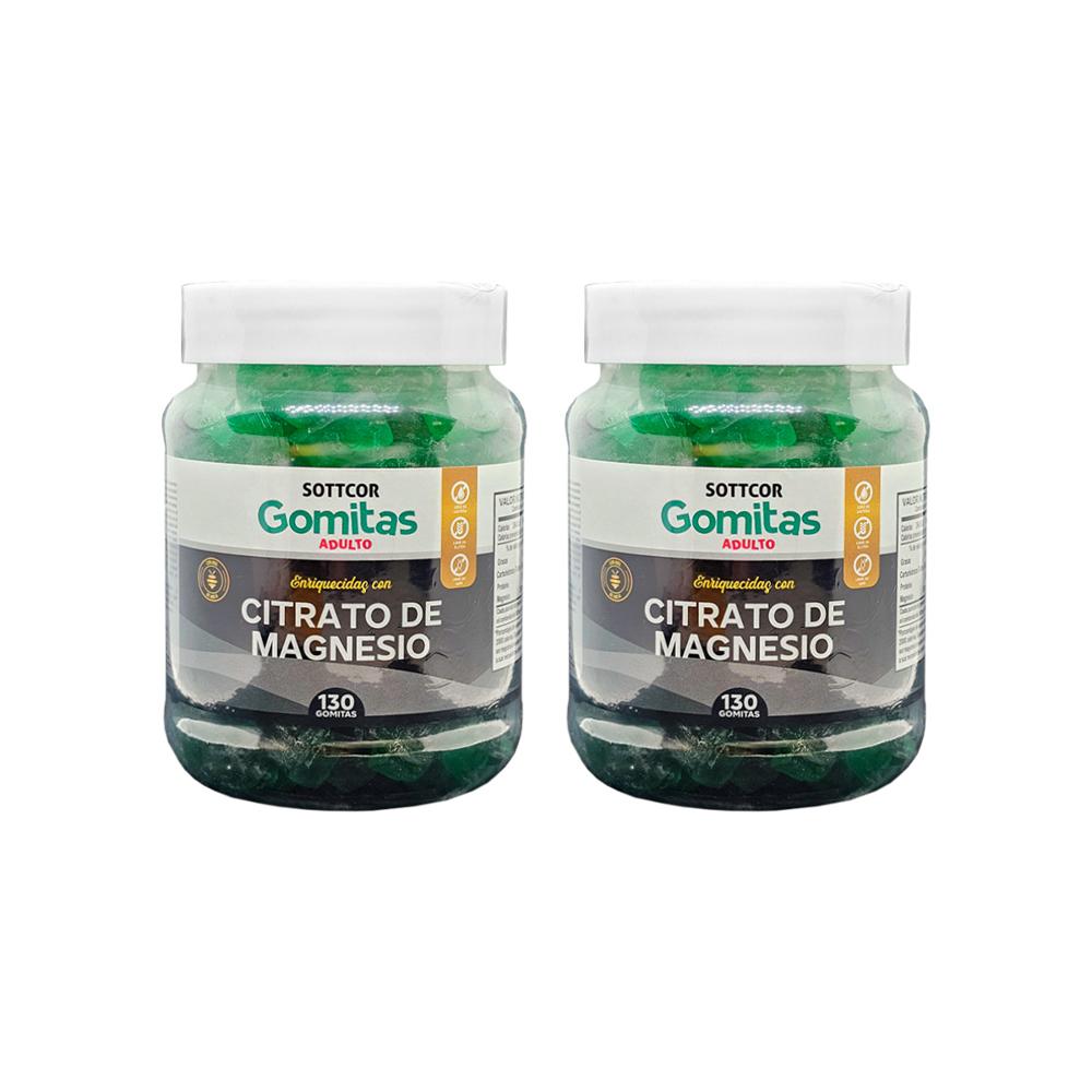 Gomitas Adultos Citrato de Magnesio Sottcor 130 Gomitas 2 Pack