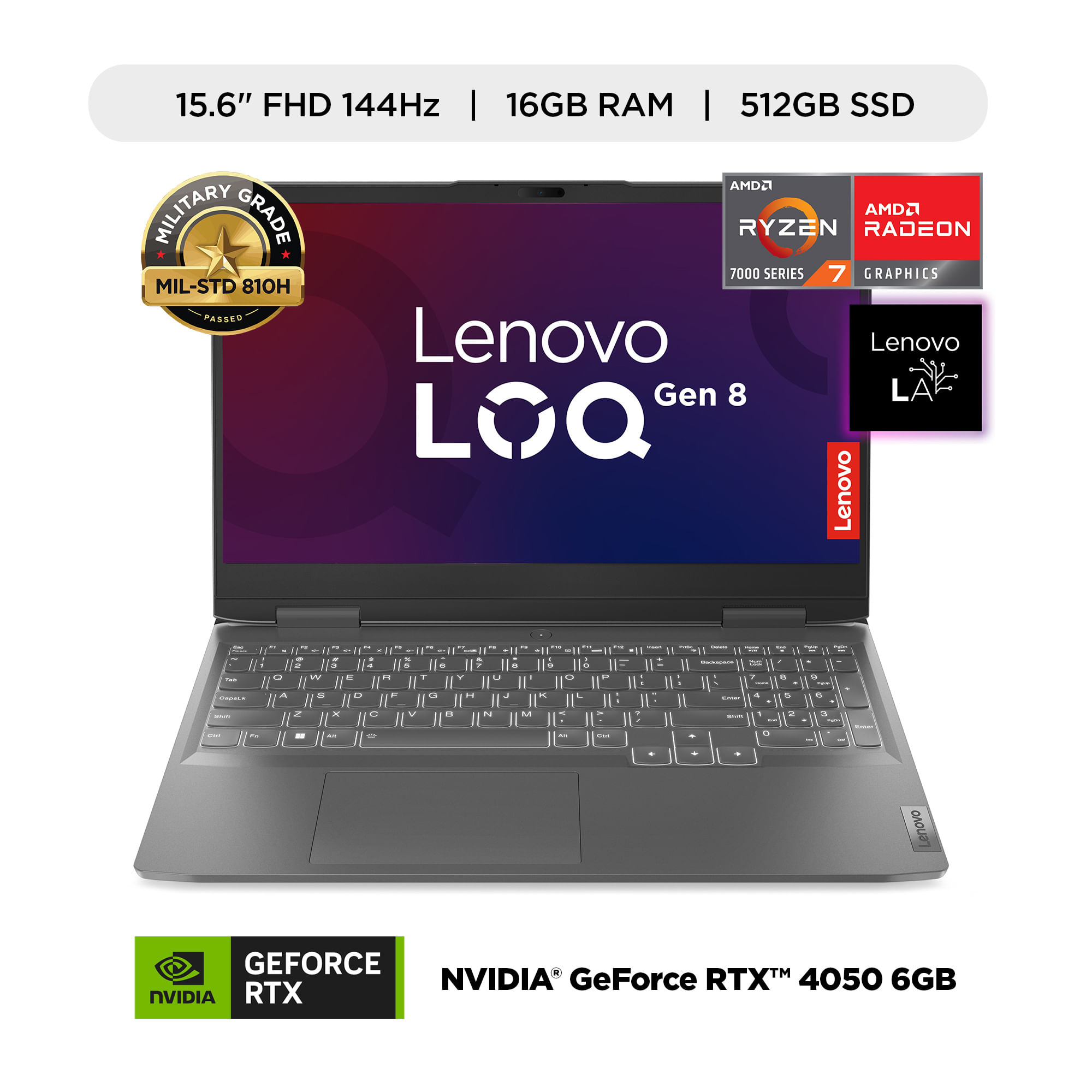 Laptop Gamer LENOVO LOQ 15APH8 15.6"" AMD Ryzen 7 (7000 series) 16GB 512GB SSD